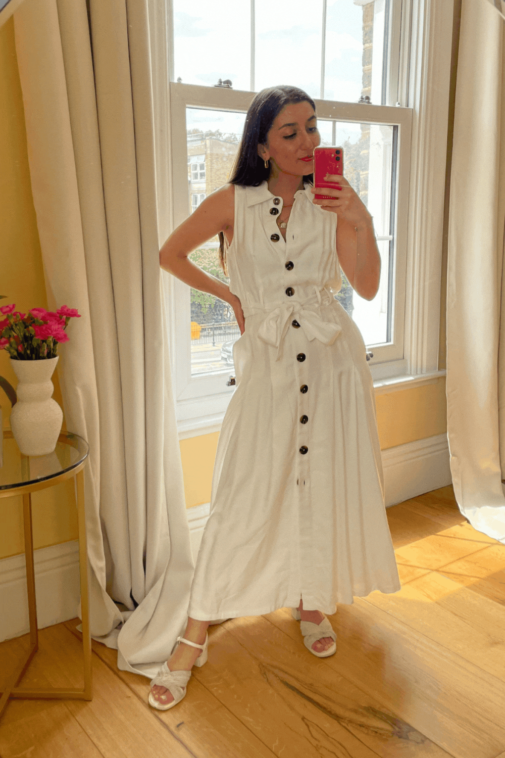 Best Petite Fashion: Reiss Button Front Midi Dress