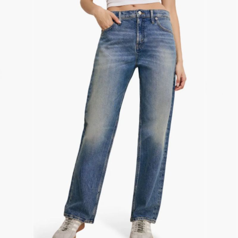 straight blue jeans