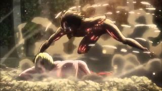 Eren vs Annie in Attack on Titan.