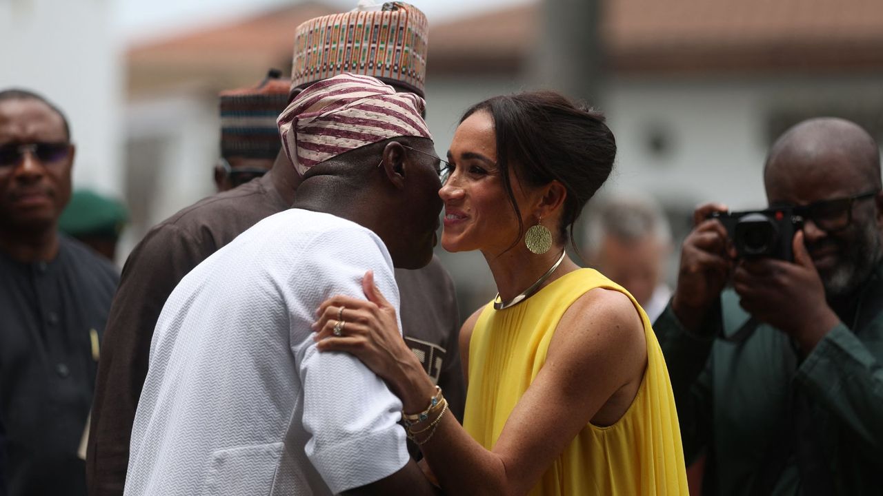 Prince Harry and Meghan Markle take part in a tour of Nigeria for the 10th anniversary of the Invictus Games