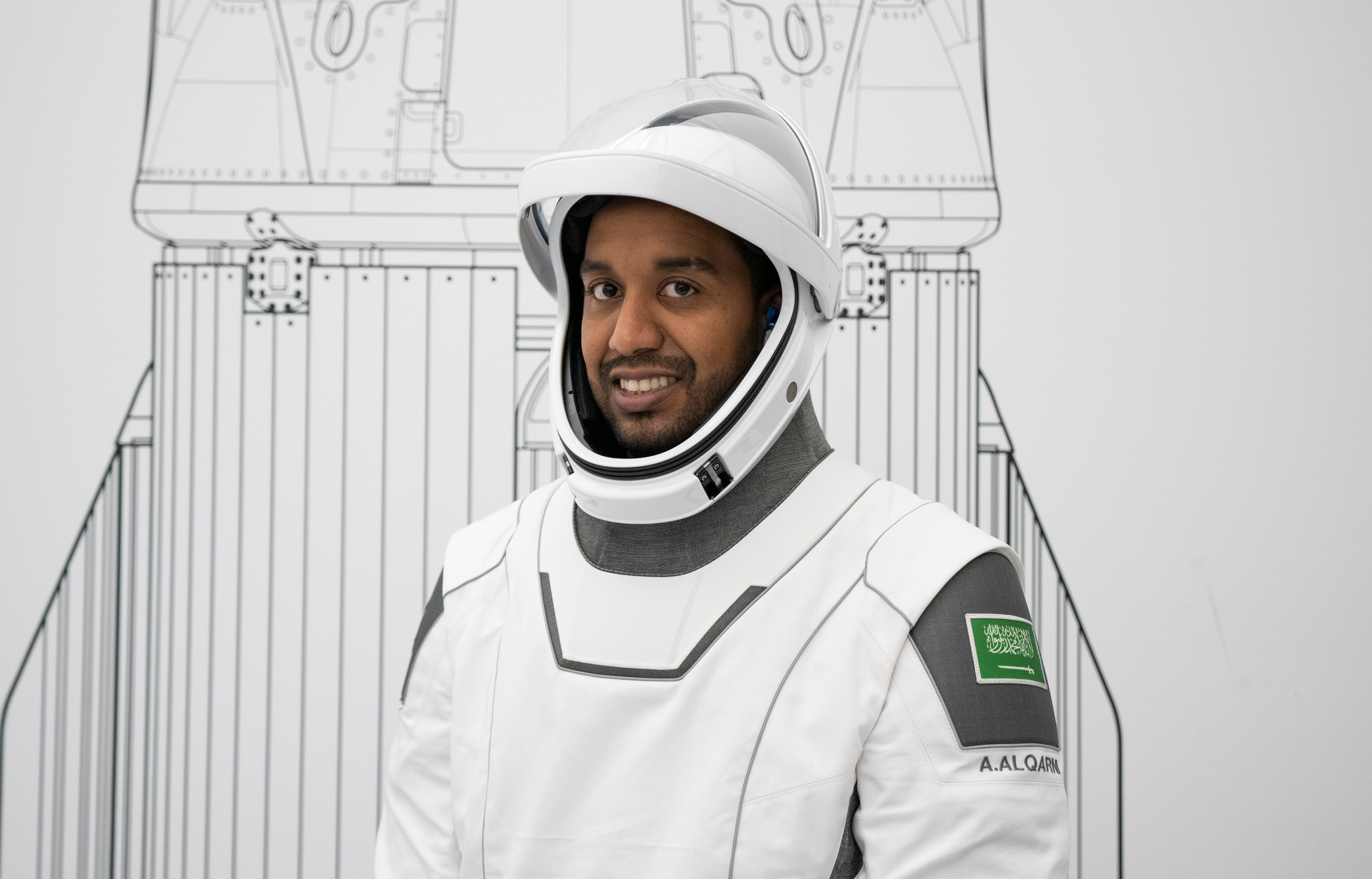 al aqnari in a spacesuit