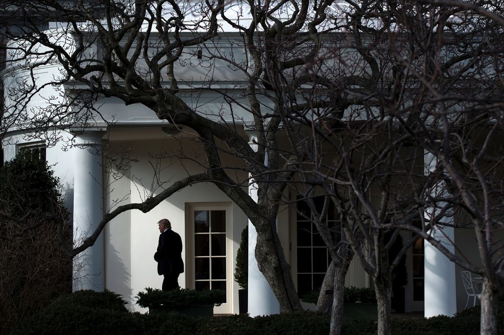 Donald Trump outside of the White House.