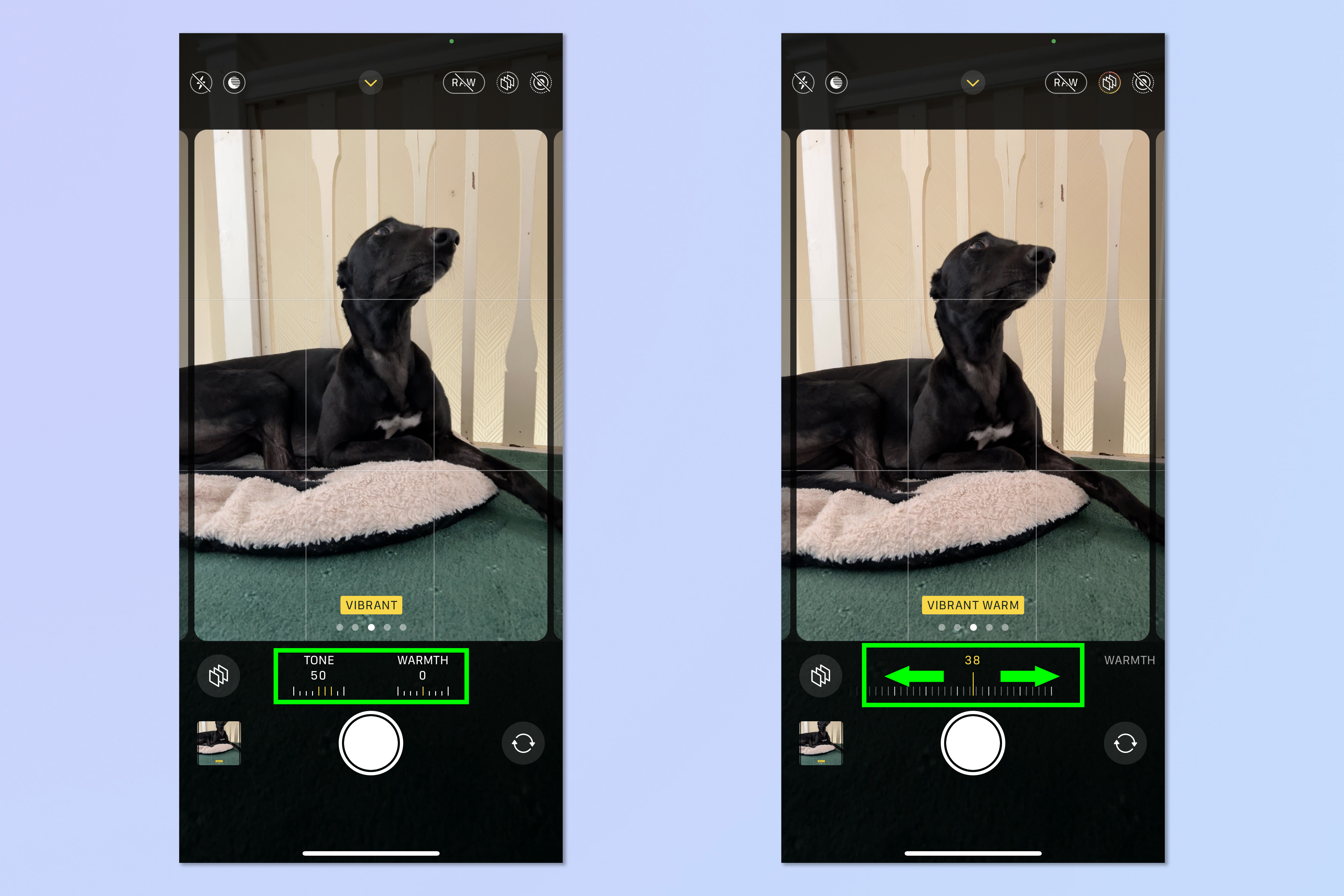A screenshot showing the steps required to set Photographic Styles on iPhone