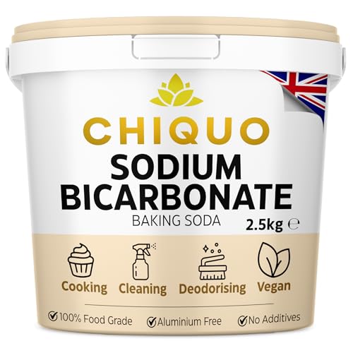 Chiquo Baking Soda - Sodium Bicarbonate 2.5kg Bucket - 100% Food Grade | Eco-Friendly Fine Powder for Cleaning, Baking, Bath Bombs, Odours &amp;amp; More | Resealable Storage Bucket