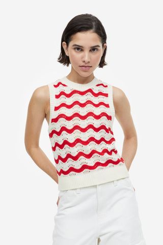 H&M Pointelle-Knit Sweater Vest