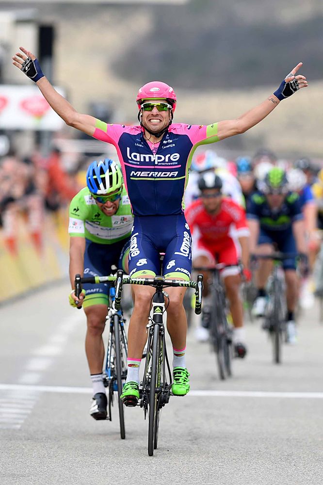 Davide Cimolai (Lampre-Merida) victory salute