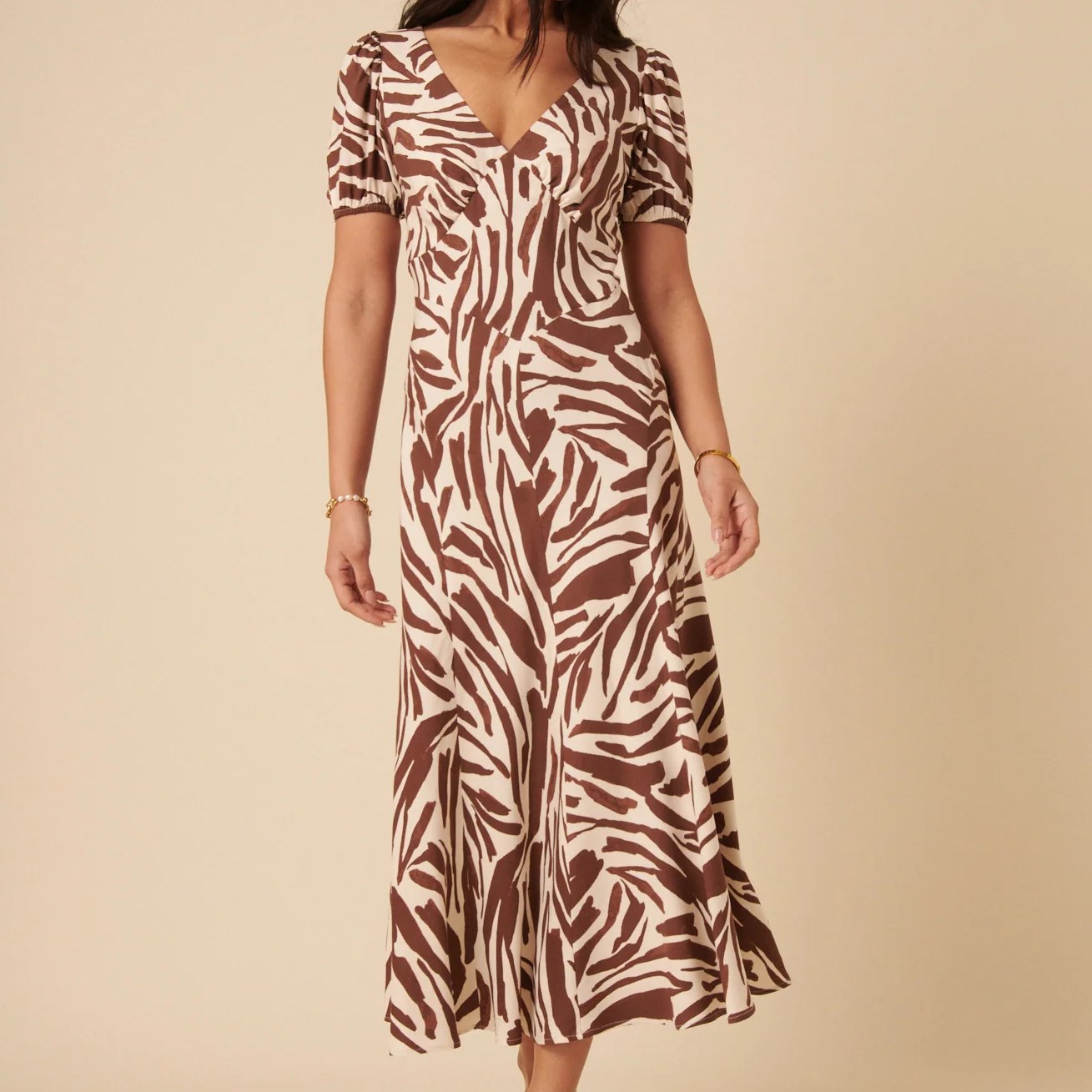 Nobody's Child Brown Zebra Print Dress