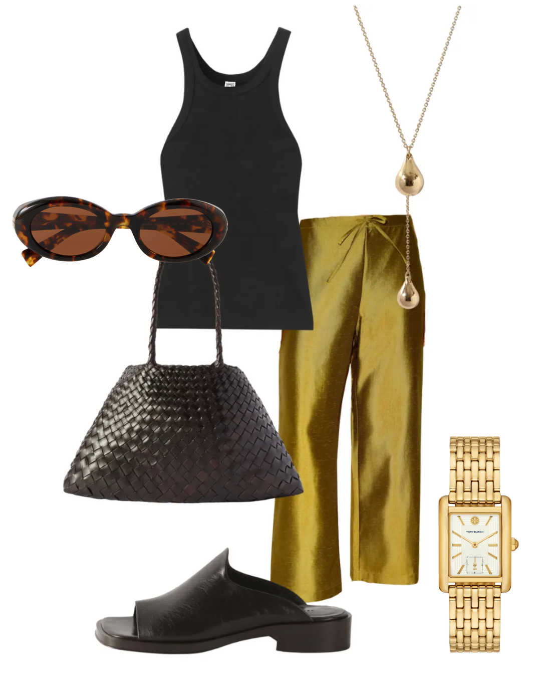 silk trousers outfit idea