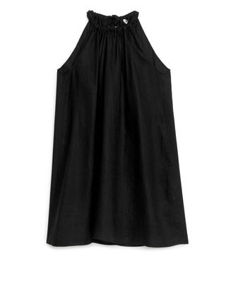 Bow Linen Dress - Black - Arket Gb