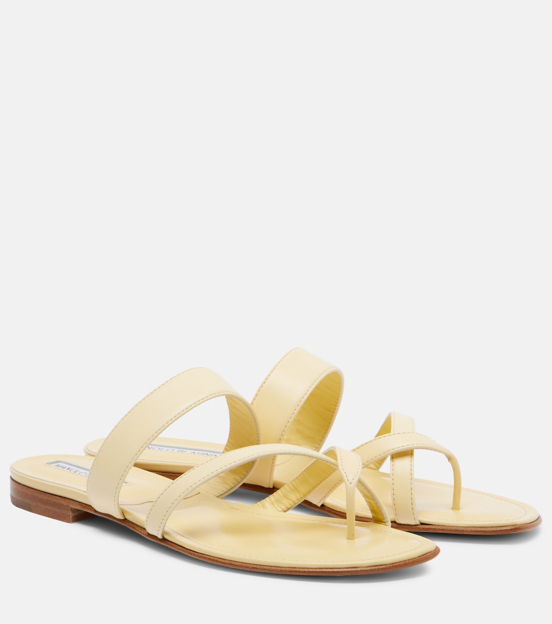 Susa Leather Sandals in Yellow - Manolo Blahnik