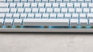 A white Razer Pro Type Ultra mechanical productivity keyboard