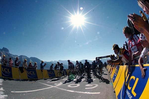 The sun in the back and the finish up ahead.