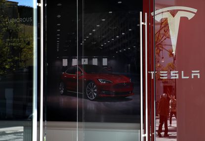 A Tesla showroom in California