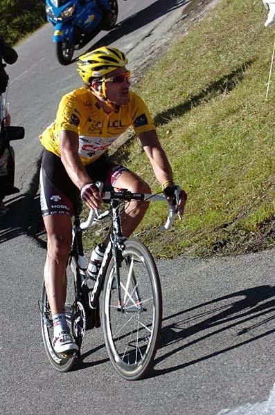 Fabian Cancellara (Team CSC) worked all day for his team, but then did the last climb easy.