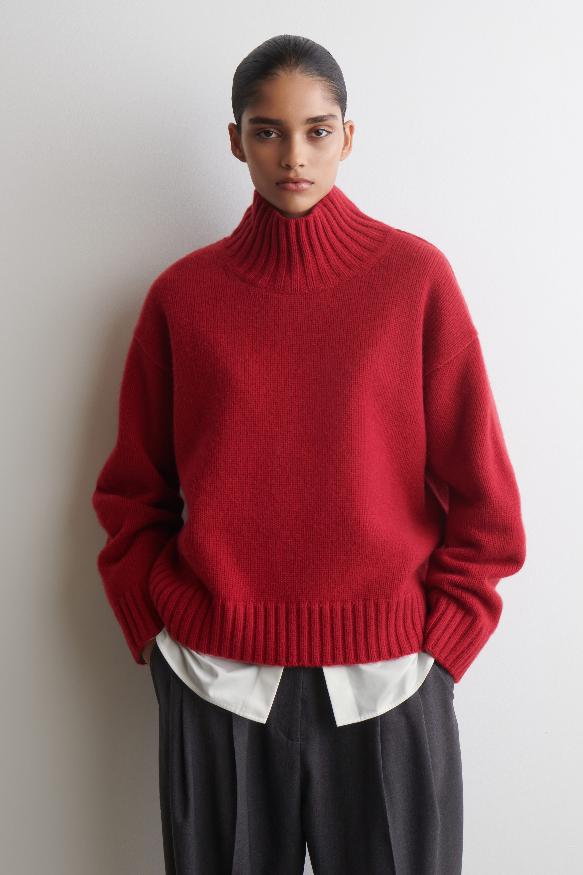 Cashmere Funnel-Neck Sweater