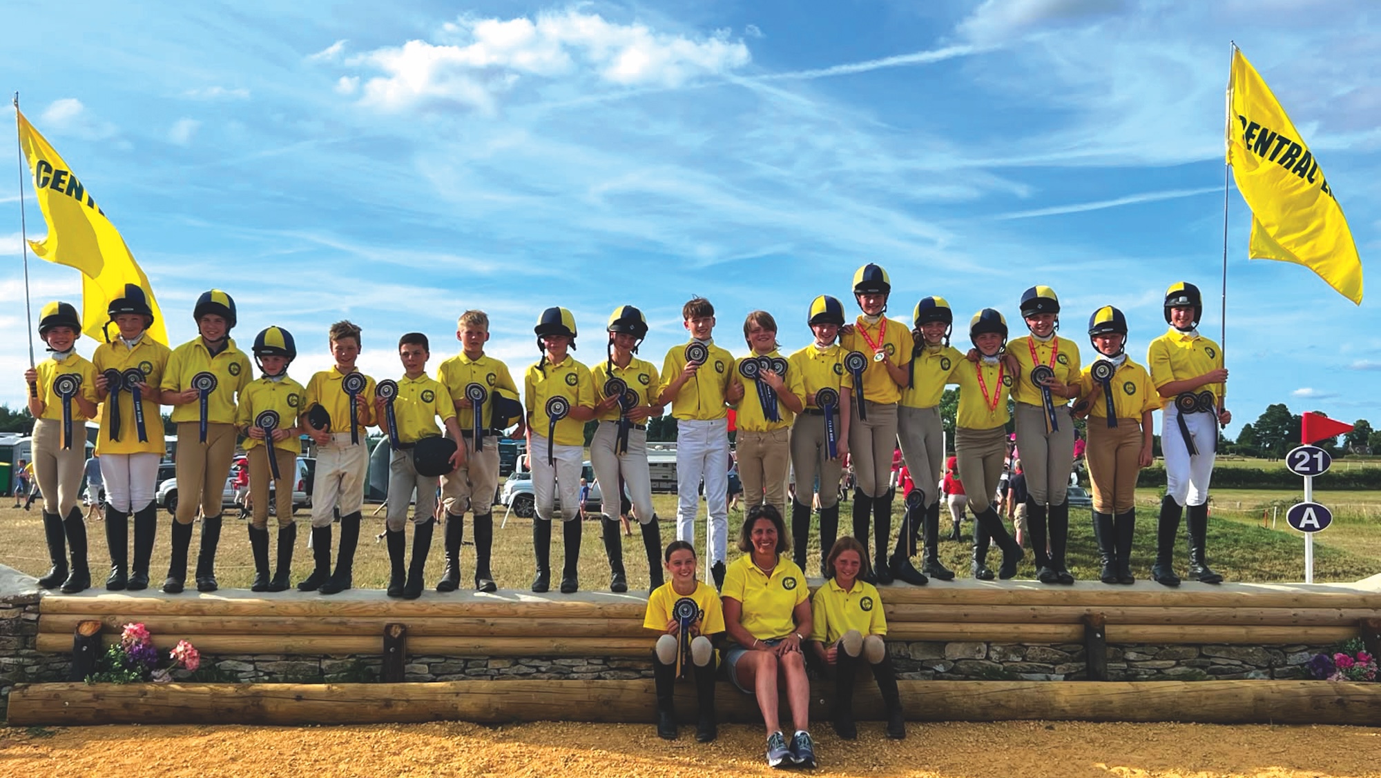 A Pony Club tetrathlon team