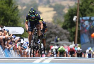 Gorka Izagirre finishes stage 2 of the Tour Down Under