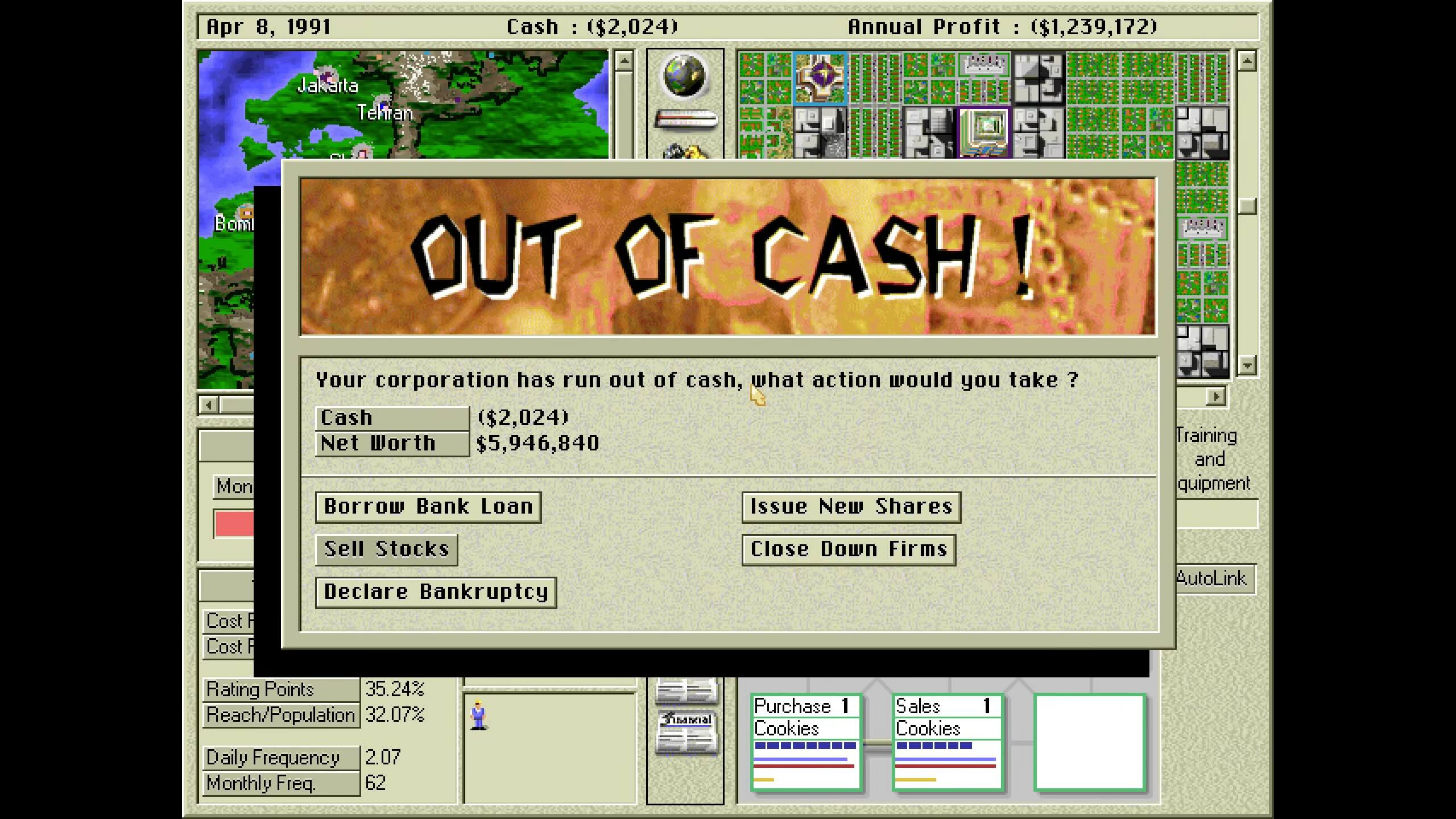 Stats, graphs, and a lot of UI in Capitalism Plus.