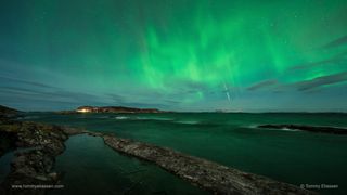 Astrophotographer Tommy Eliassen grabbed a shot of a Geminid meteor on Dec. 12, 2014, over Lovund, Norway.