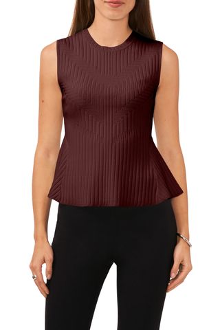 Halogen Sleeveless Peplum Sweater