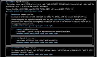 Reddit chat about Windows 11 BIOS issues