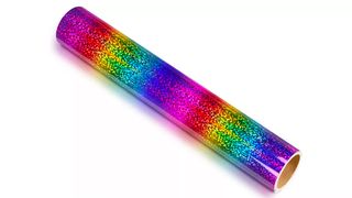 Best Cricut materials; a roll of rainbow material