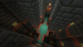 Minecraft seeds - the view down into a trial chamber from above