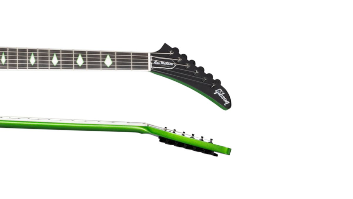 Gibson Dave Mustaine Flying V EXP Rust In Peace in Alien Tech Green