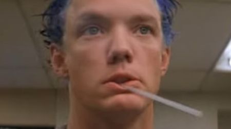 Matthew Lillard with a straw in his mouth in SLC Punk!