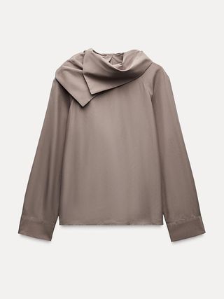 ZARA, Silk Blend Blouse Zw Collection