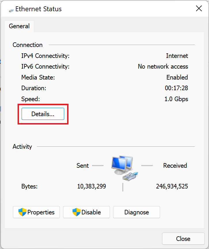 MAC Address in Windows 11