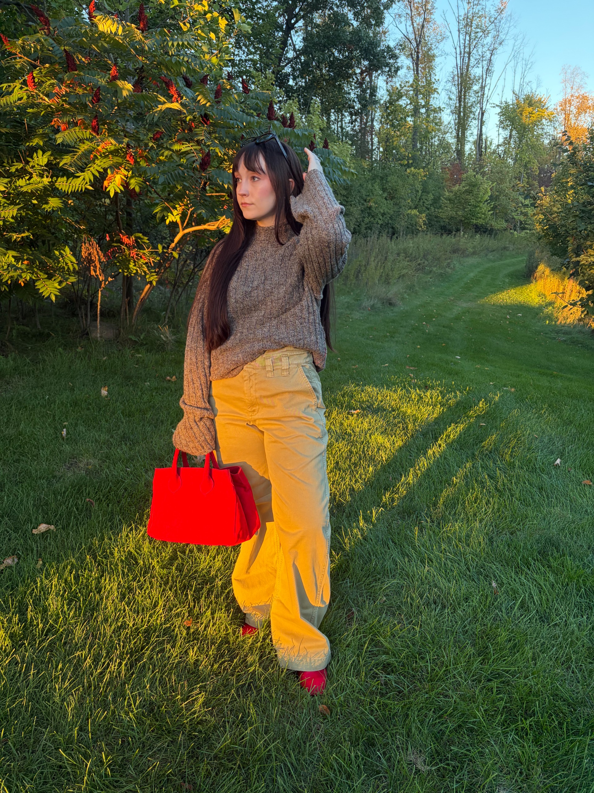 Meguire Hennes wore the J.Crew x Eckhaus Latta Rollneck Sweater from the collaboration for Fall 2026