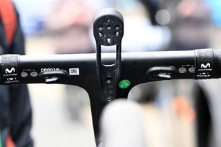 SRAM blip shifter buttons attached to a road bike handlebar