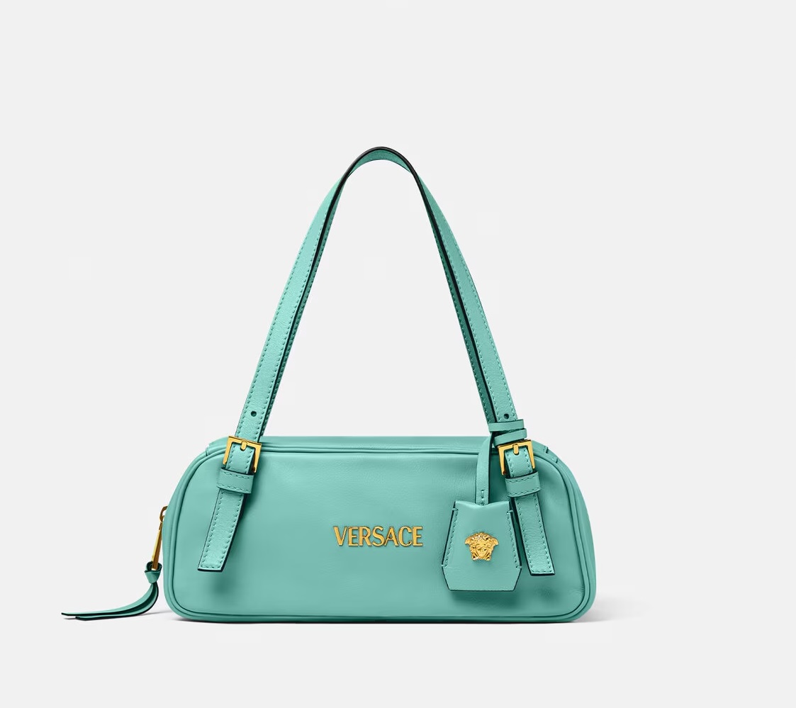 Versace Tag Bowling Shoulder Bag Green 