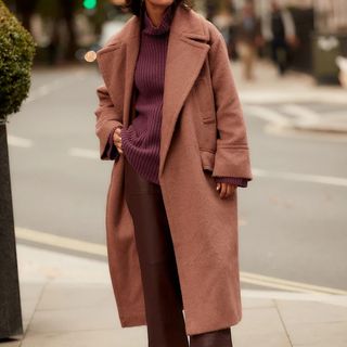 Rose Pink Overcoat with Revere Collar