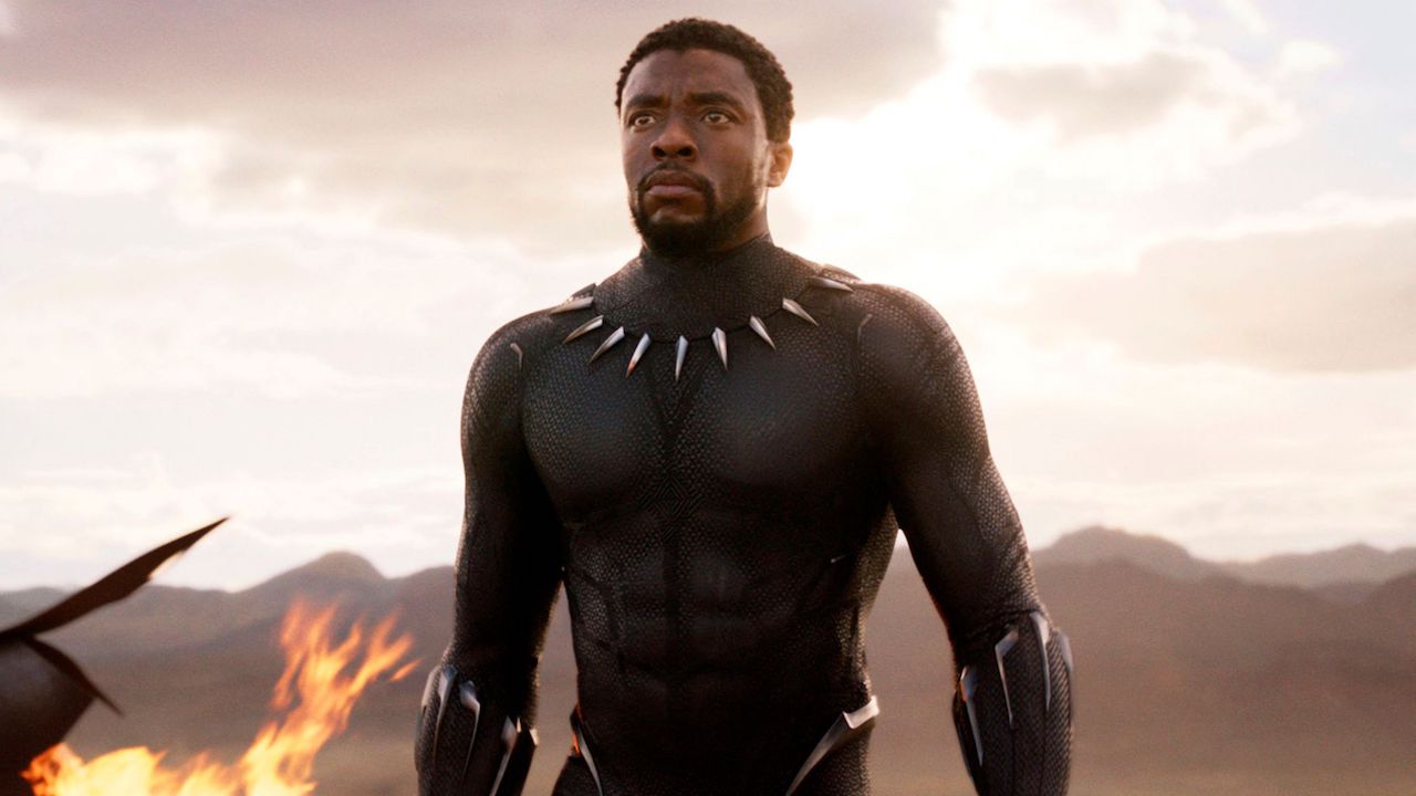 Chadwick Boseman's Black Panther walking away from fiery crash