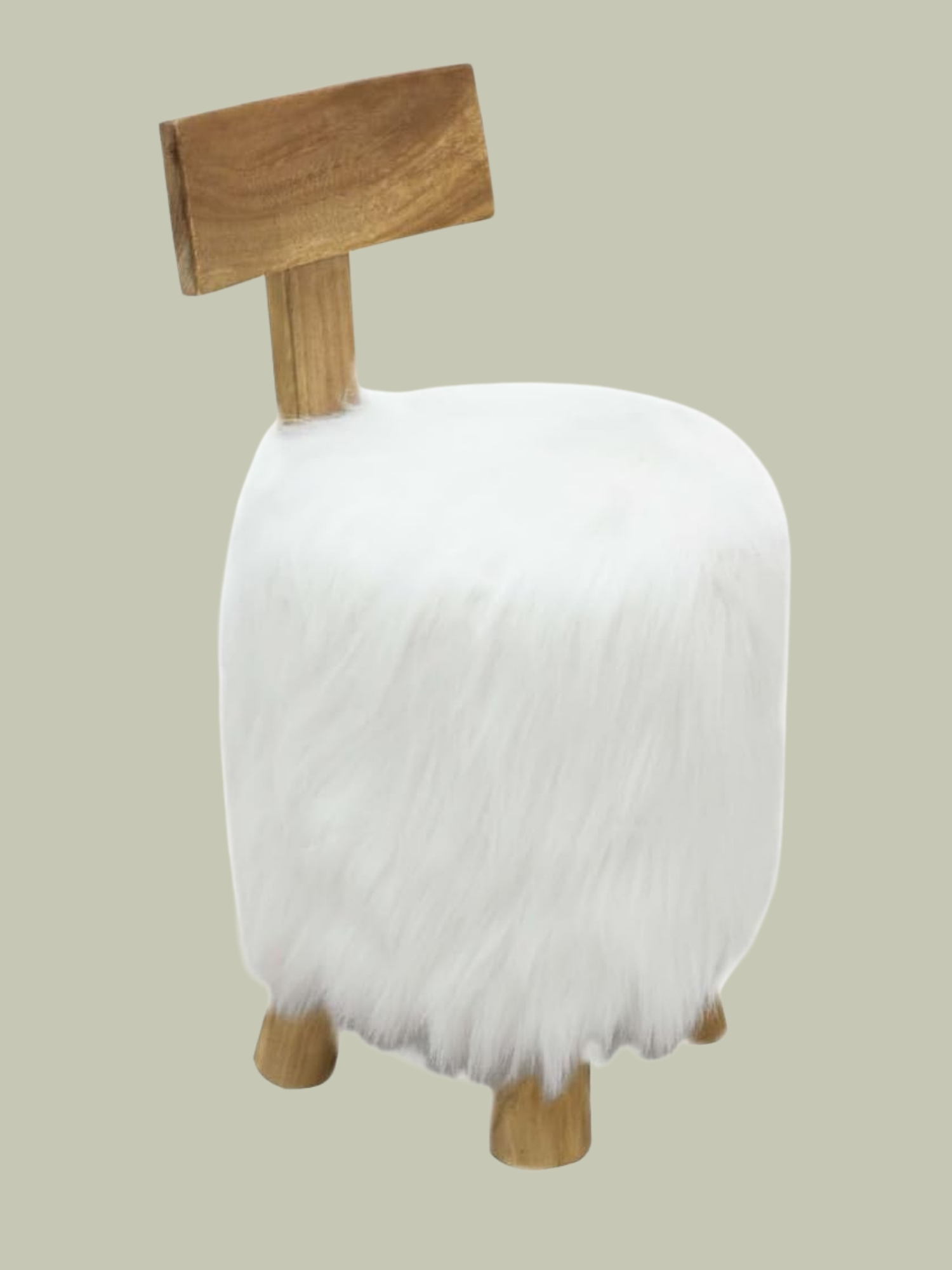 Amazon, Vidaxl Stool White Solid Teak Wood