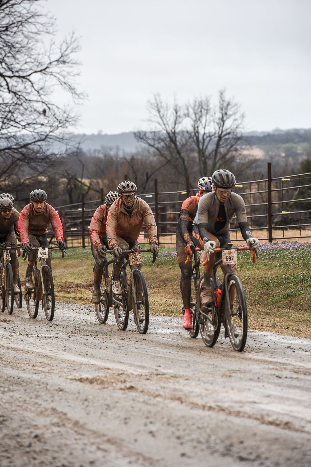 A group of riders out on road