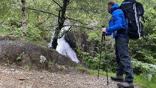 9 reasons you need trekking poles: Alex with trekking poles