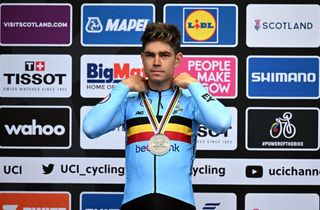 Wout van Aert took home the silver medal from the road race at the UCI Road World Championships in Glasgow