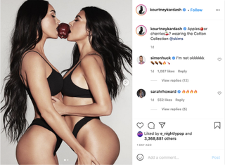 kourtney kardashian instagram megan fox kiss skims ad