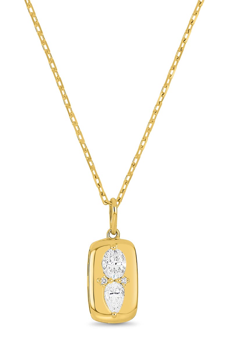 18k Gold Maya Diamond Dog Tag Pendant Necklace (online Trunk Show)