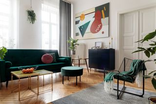 Living room with wooden floor