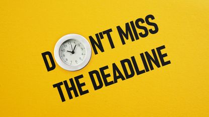 Don't Miss The Deadline is shown using a text