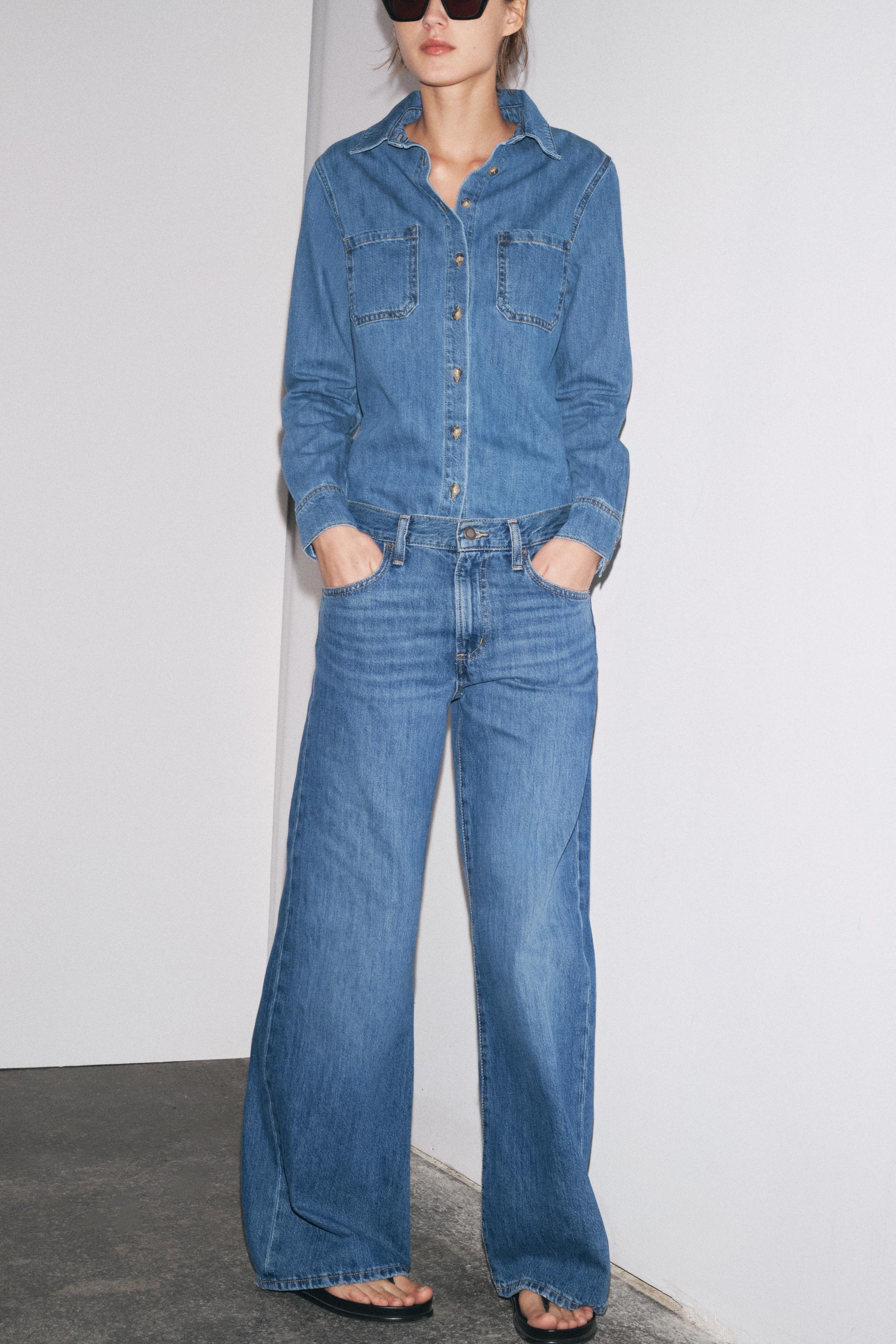 ZW collect wide-leg low-layer jeans