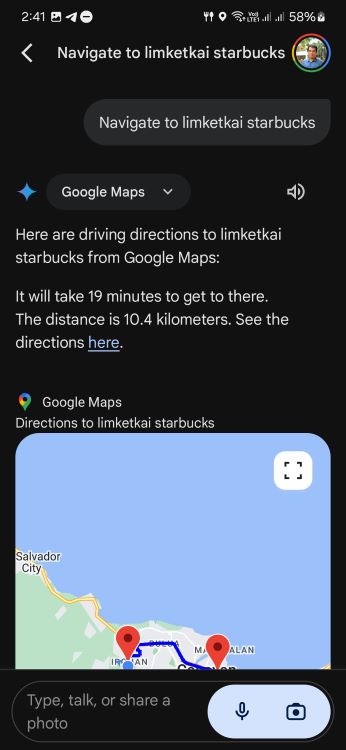 Gemini giving the rundown in Google Maps