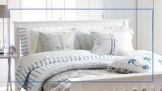 white bedroom with windows open to show show how to keep a bed cool by creating a cross-breeze