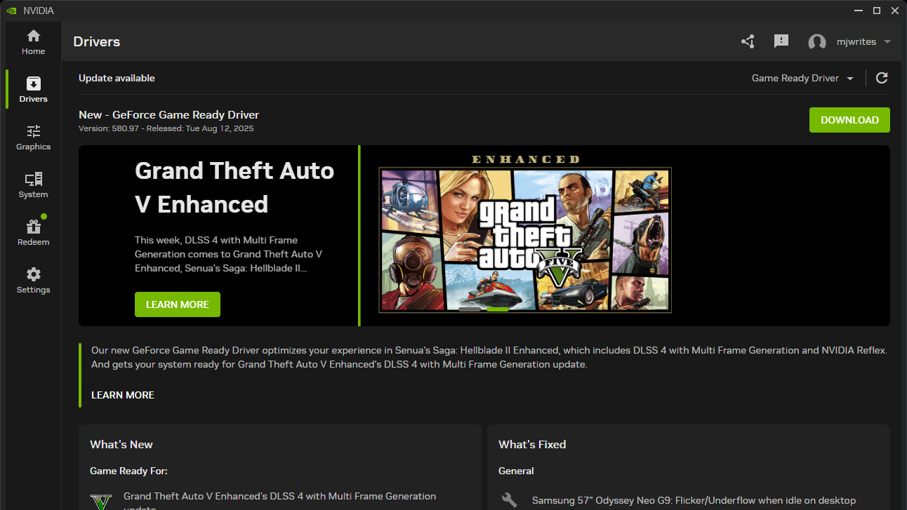 Screenshots showing how to update Nvidia and AMD drivers