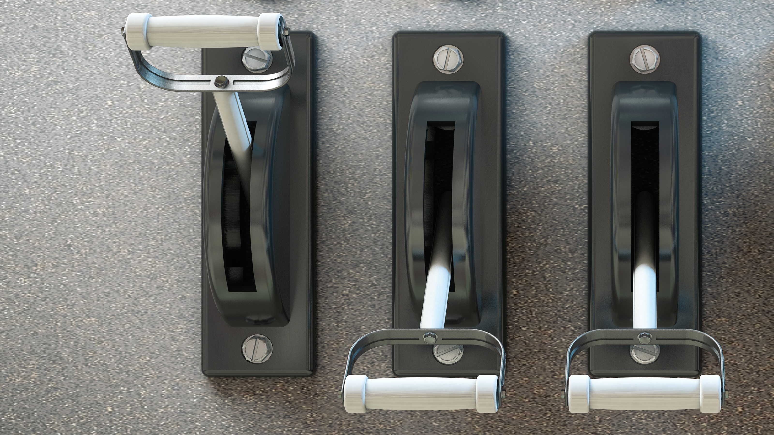 Three levers, one in the the on position.