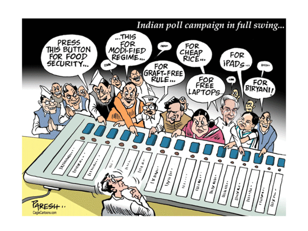 Political cartoon India general elections